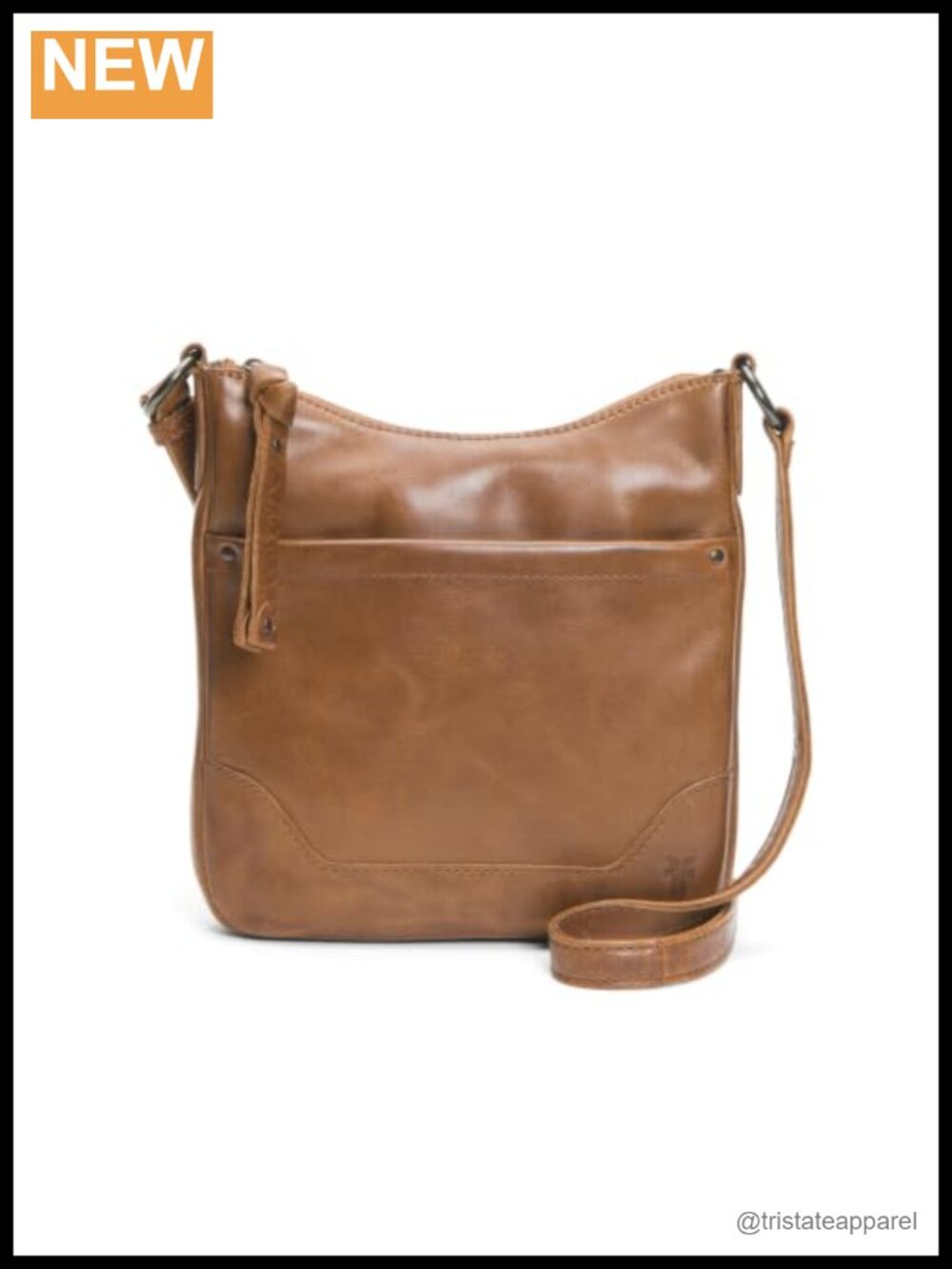 Leather Zip Crossbody Bag Adjustable Strap Sling Travel Purse